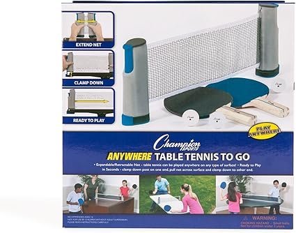 718AXBQuEL._AC_SX425_.jpg Champion Sports Anywhere Table Tennis: Ping Pong Paddles Balls and Portable Net