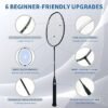 Senston N80 Badminton Rackets Set Full Carbon Fiber 5U Lightweight Racquets with AntiSlip Grip 2 Carry Bags OutdoorBackyard Sports for Adults Teens Family Games